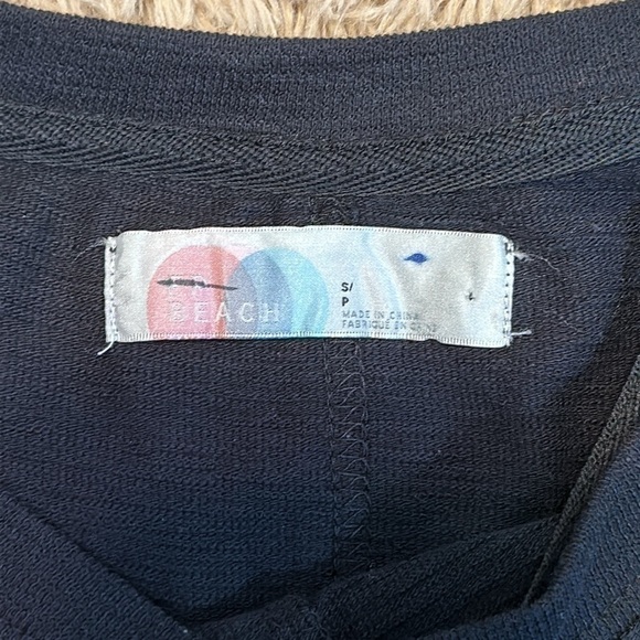 Free People Beach Black Drape Front Coverup Dress Size Small - Picture 4 of 10